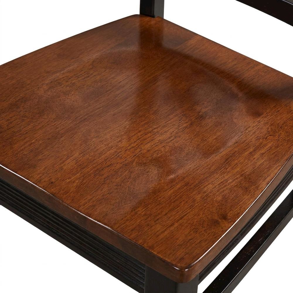 Solid Wood X-Back Dining Chair, Black & Cherry, Set of 2. Picture 6