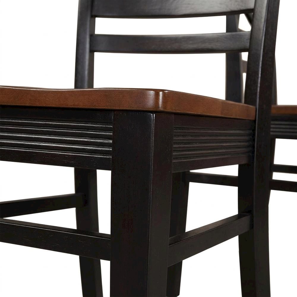 Solid Wood X-Back Dining Chair, Black & Cherry, Set of 2. Picture 7