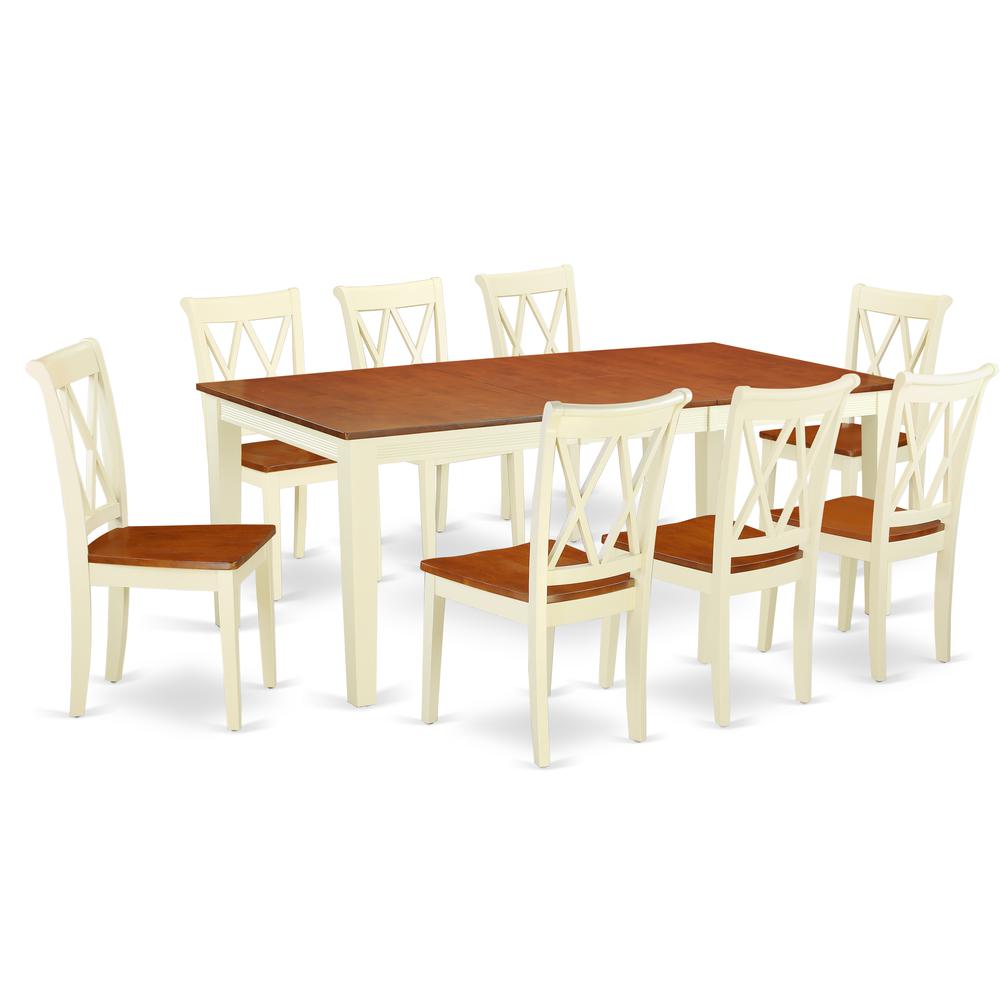 Dining Room Set Buttermilk & Cherry, QUCL9-BMK-W. Picture 1