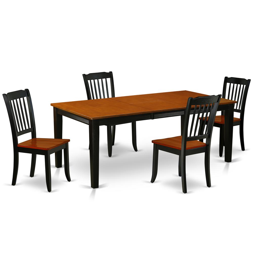 Dining Room Set Black & Cherry, QUDA5-BCH-W. Picture 1