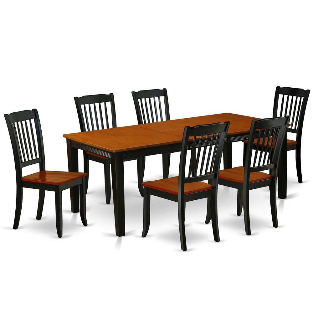 Dining Room Set Black & Cherry, QUDA7-BCH-W. Picture 1