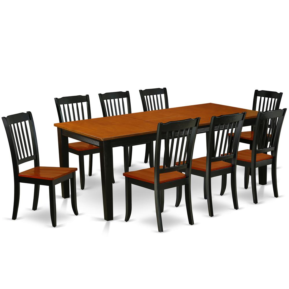 Dining Room Set Black & Cherry, QUDA9-BCH-W. Picture 1