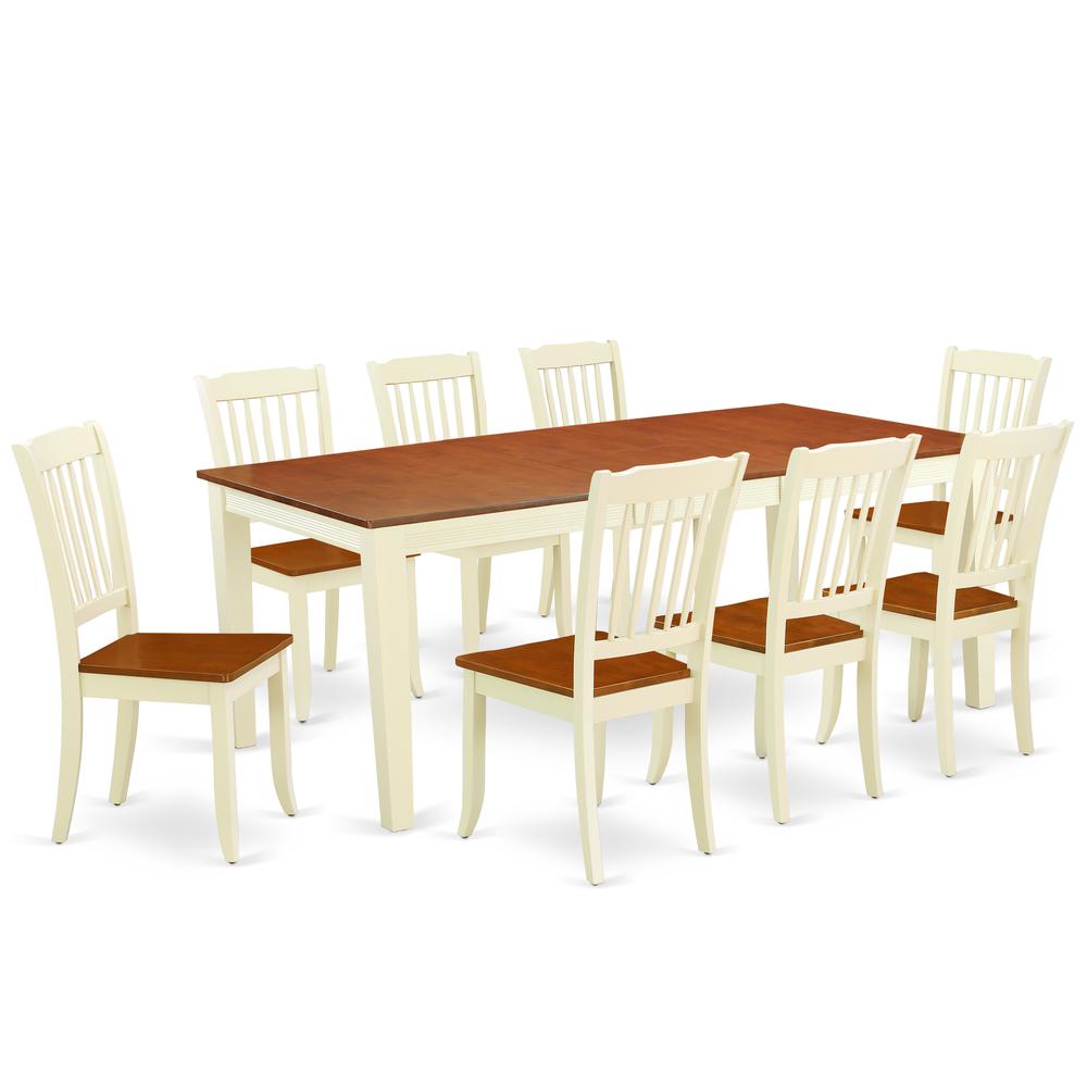 Dining Room Set Buttermilk & Cherry, QUDA9-BMK-W. Picture 1