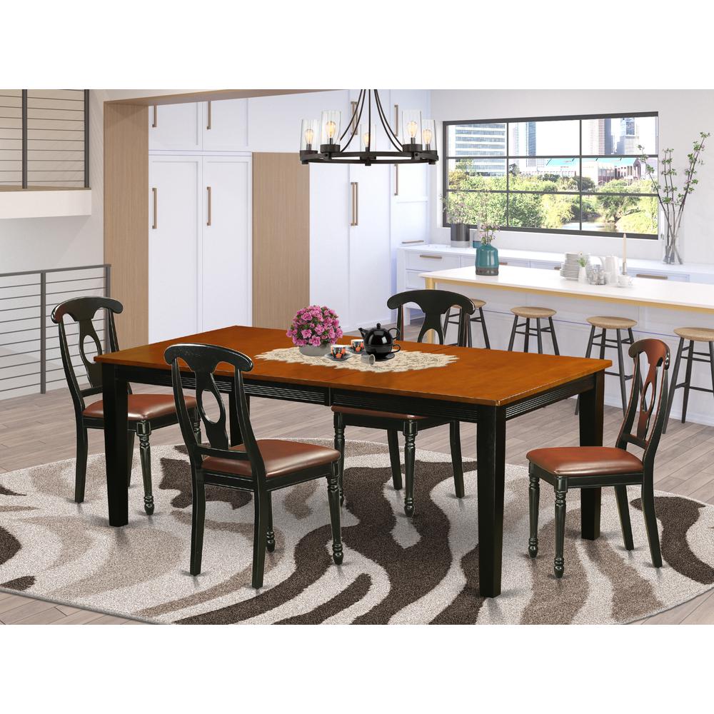 5  PC  Dining  set-Dining  Table  with  4  Wood  Dining  Chairs. Picture 4