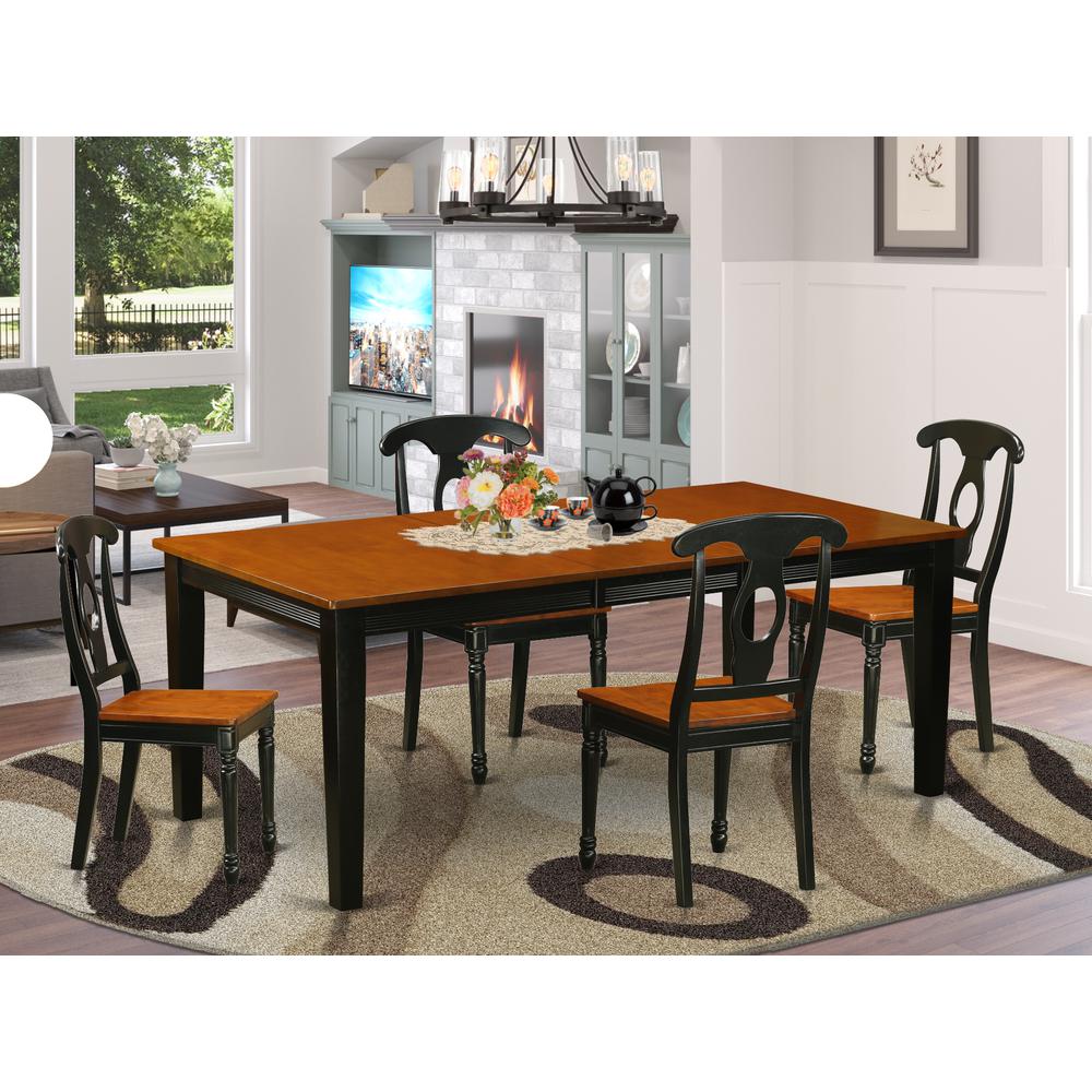 5  PC  Dining  room  set-Dining  Table  with  4  Wood  Dining  Chairs. Picture 4