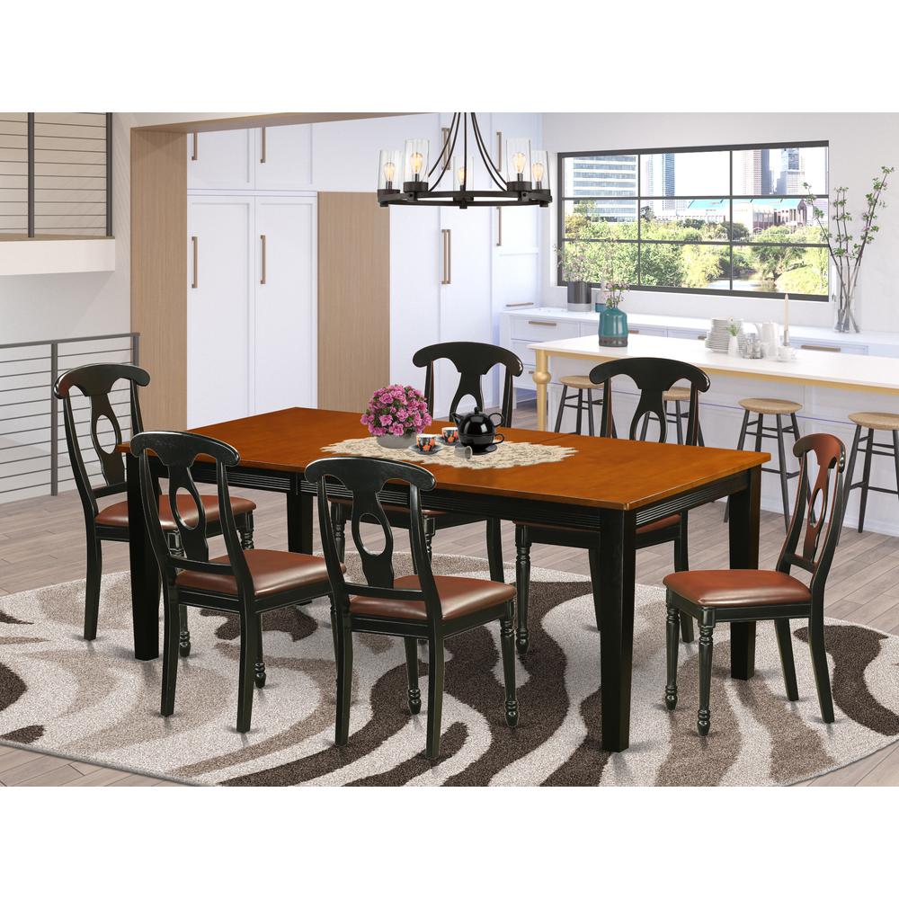 7  PC  Dining  set-Dining  Table  with  6  Wooden  Dining  Chairs. Picture 4