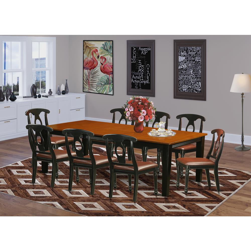 9  PC  Dining  set-Dining  Table  with  8  Wooden  Dining  Chairs. Picture 4
