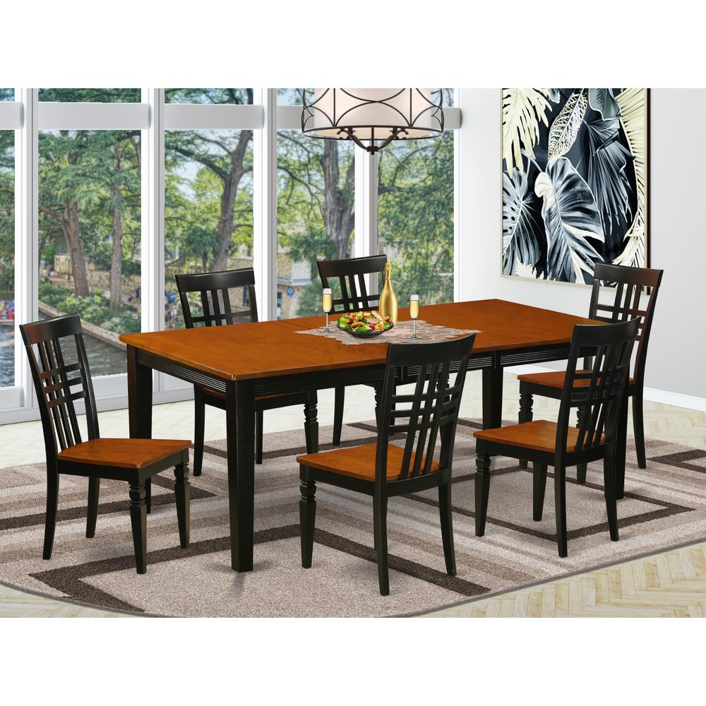 7  PcKitchen  Table  set  with  a  Dining  Table  and  6  Dining  Chairs  in  Black  and  Cherry. Picture 4