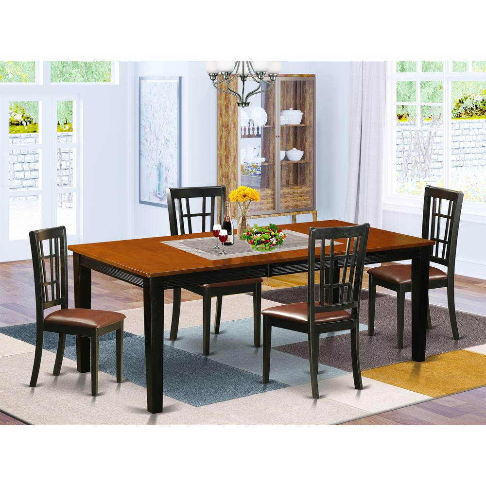 5  PC  Dining  set-Dining  Table  with  4  Wood  Dining  Chairs. Picture 4