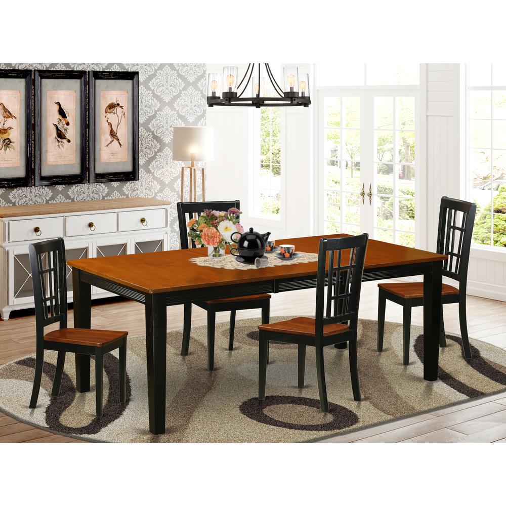 5  PC  Dining  set-Dining  Table  with  4  Wooden  Dining  Chairs. Picture 4
