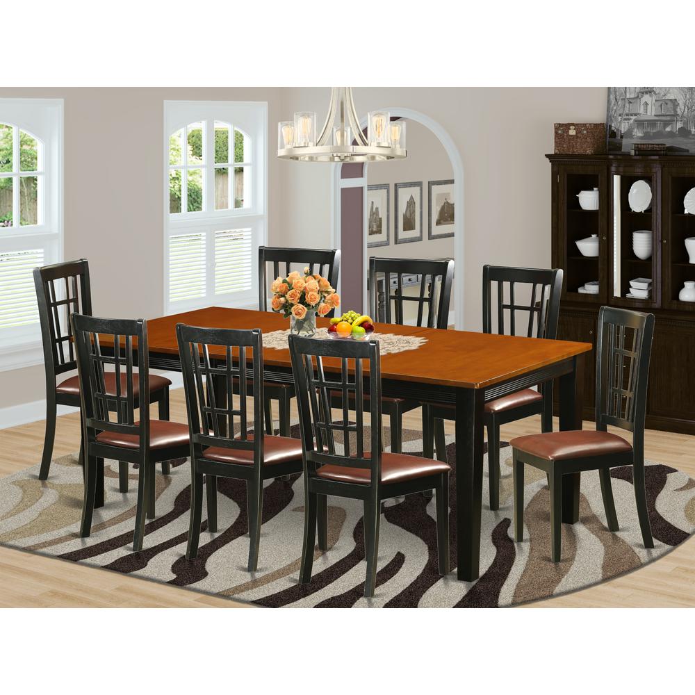 9  PC  Dining  set-Dining  Table  with  8  Wood  Dining  Chairs. Picture 4