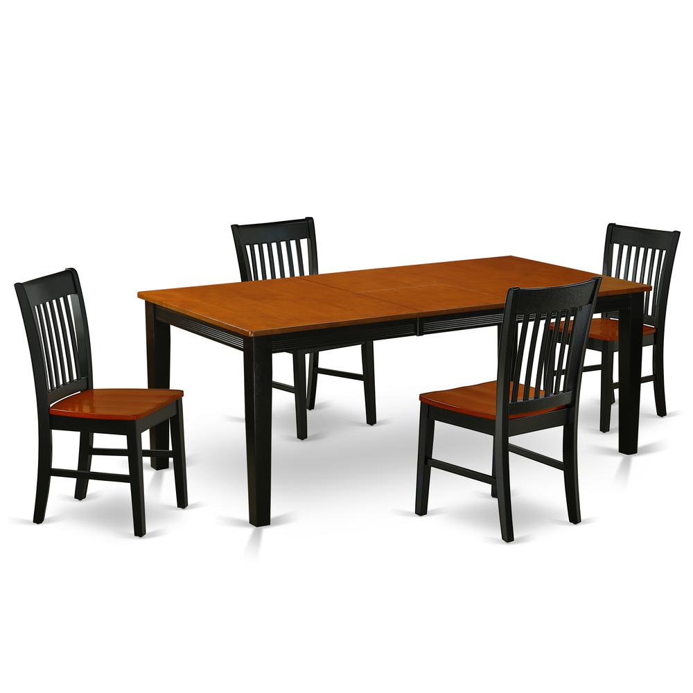 Dining Room Set Black & Cherry, QUNO5-BCH-W. Picture 1