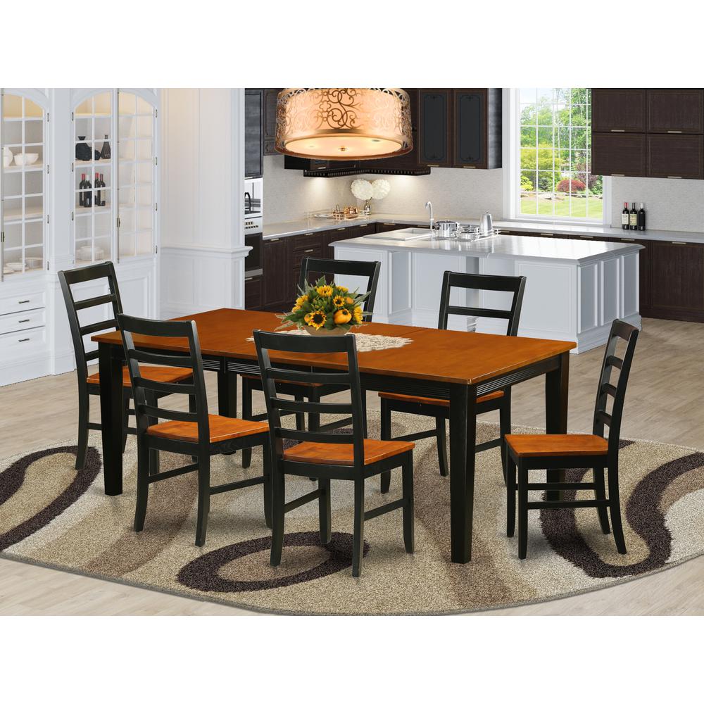 7  Pc  Dining  room  set-Dining  Table  with  6  Wooden  Dining  Chairs. Picture 4