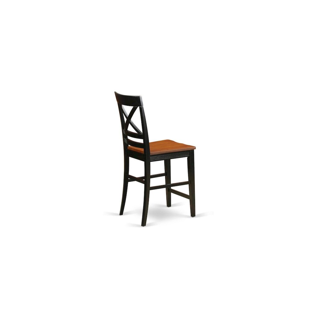 Quincy  Counter  Height  Stools  With  X-Back  in  Black  &  Cherry  Finish,  Set  of  2. Picture 2