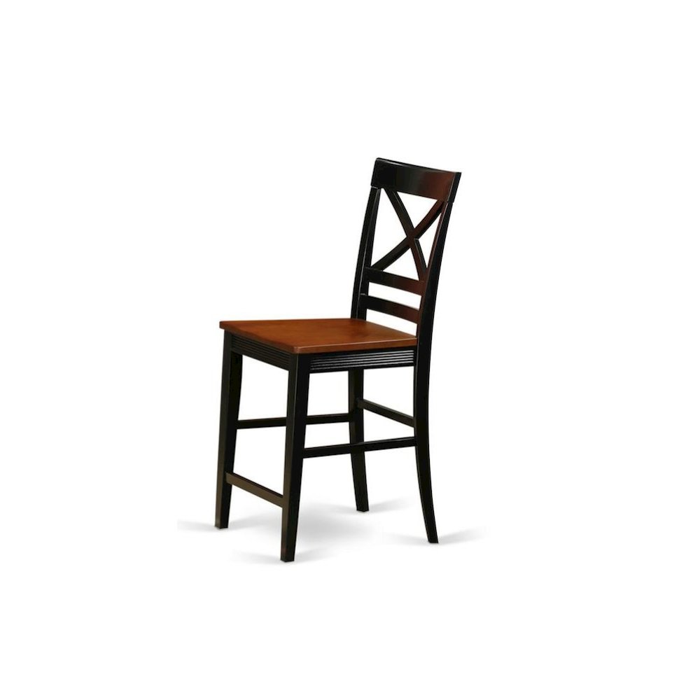 Quincy  Counter  Height  Stools  With  X-Back  in  Black  &  Cherry  Finish,  Set  of  2. Picture 3