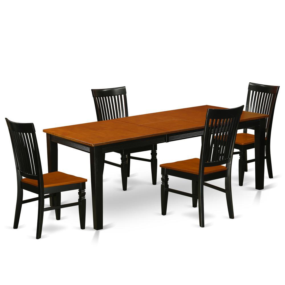 Dining Room Set Black & Cherry, QUWE5-BCH-W. Picture 1