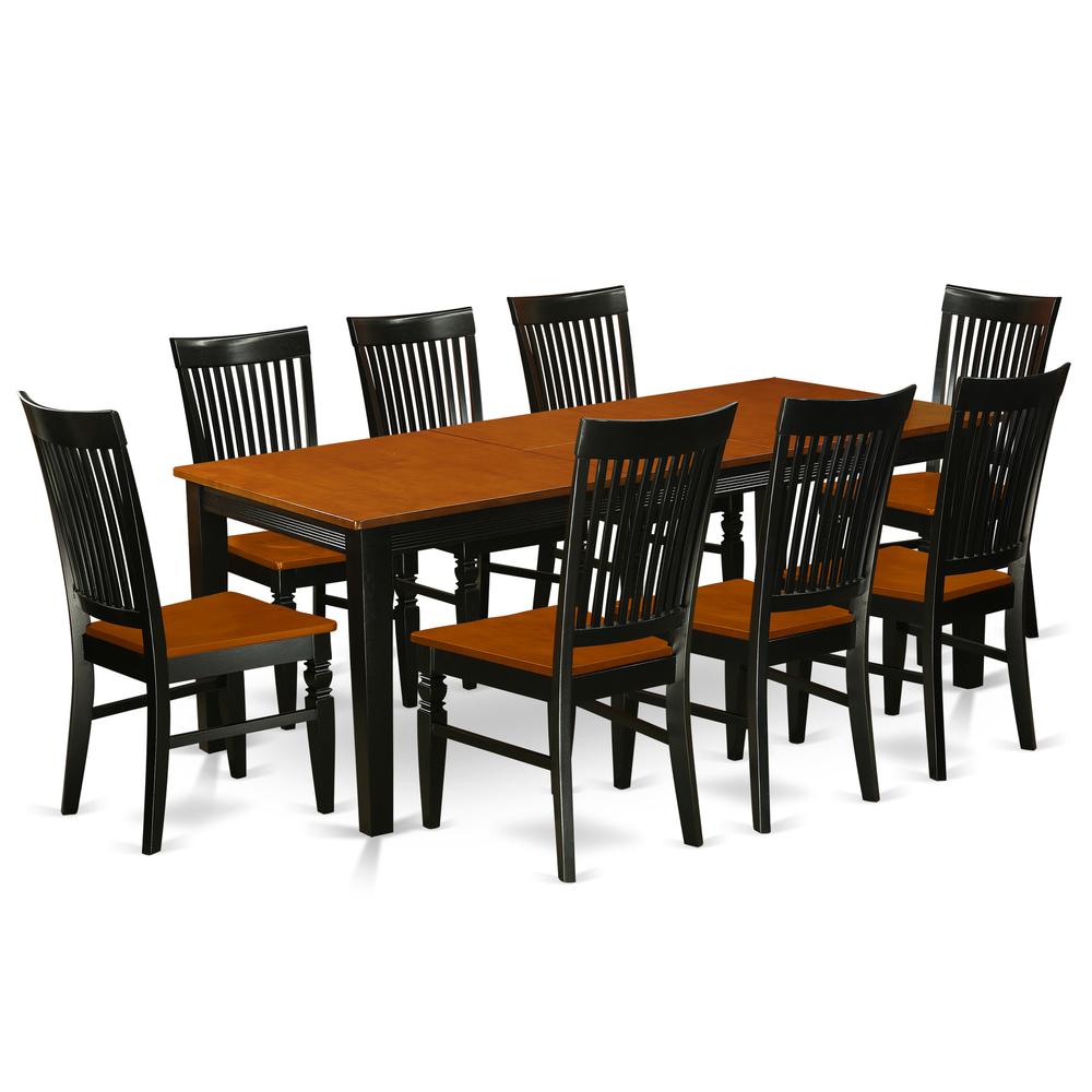Dining Room Set Black & Cherry, QUWE9-BCH-W. Picture 1