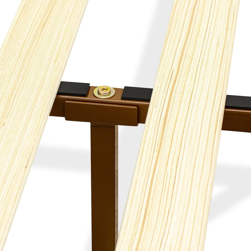 Queen Platform Bed Frame with 4 Legs and 2 Extra Center Legs - Walnut Finish. Picture 7