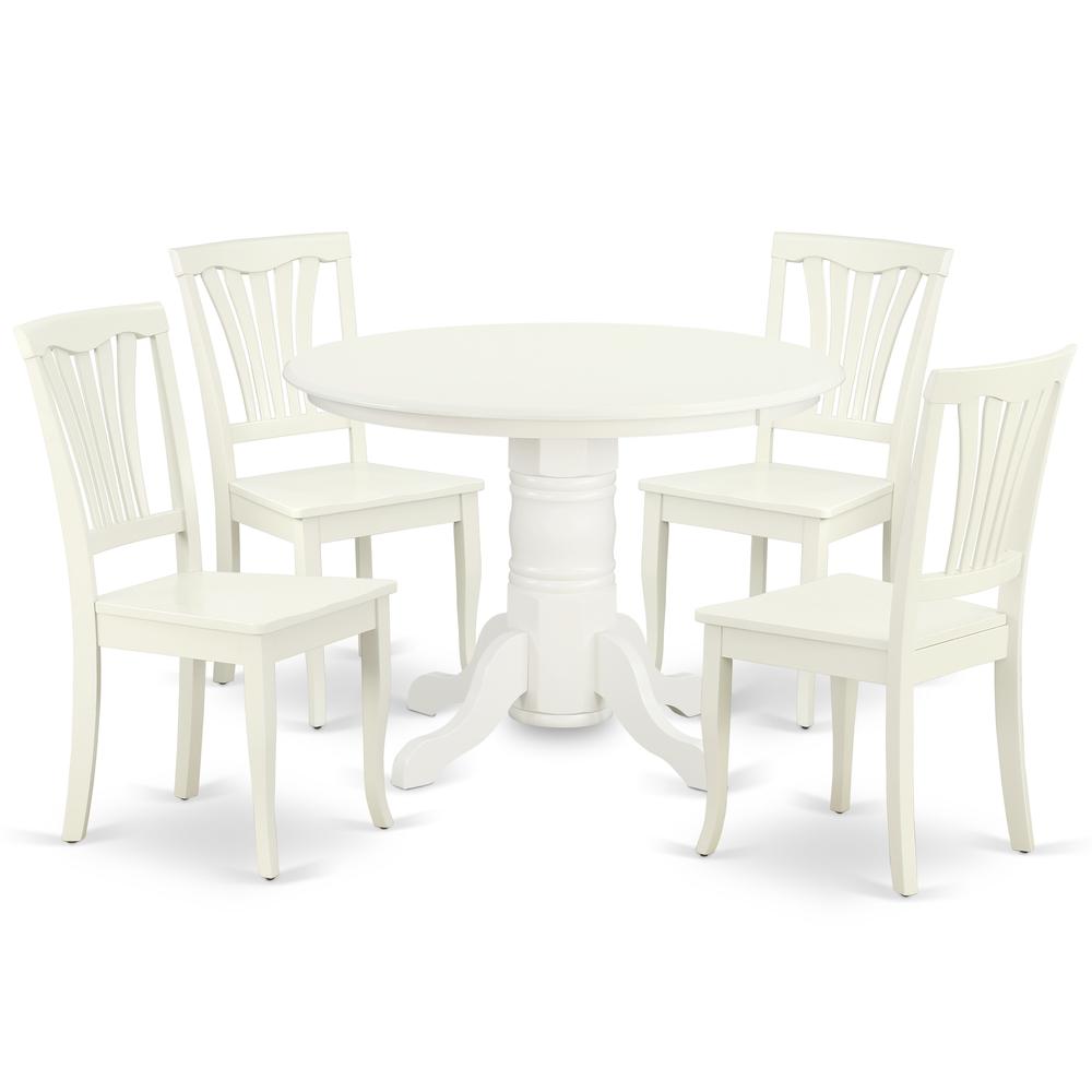 Dining Room Set Linen White, SHAV5-LWH-W. Picture 1