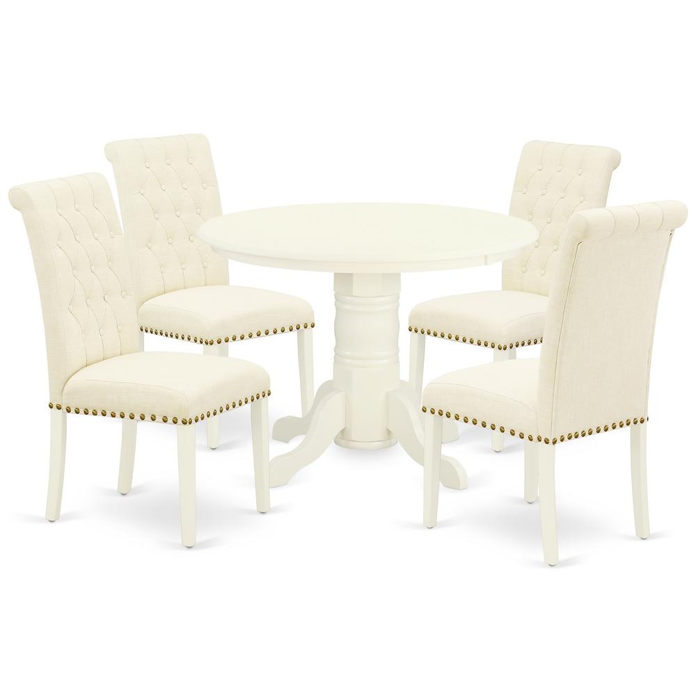 Dining Room Set Linen White, SHBR5-WHI-02. Picture 1