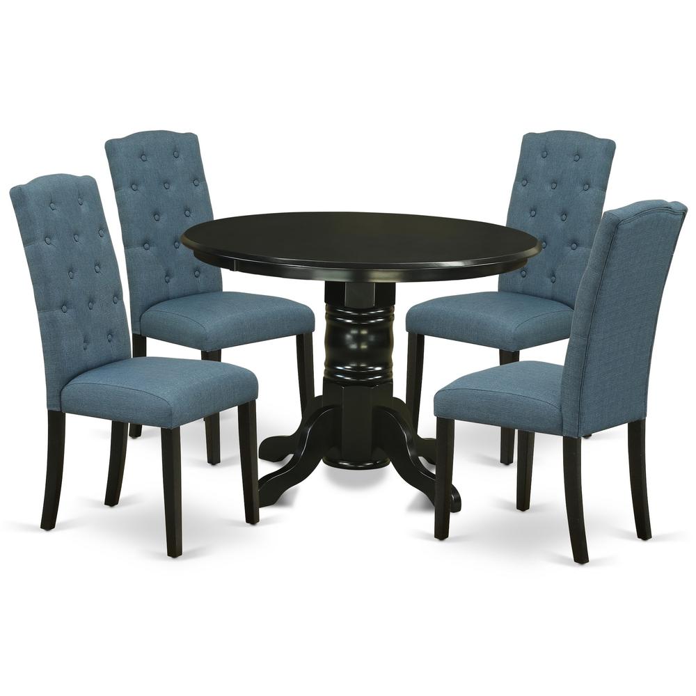 Dining Room Set Black, SHCE5-BLK-21. Picture 1