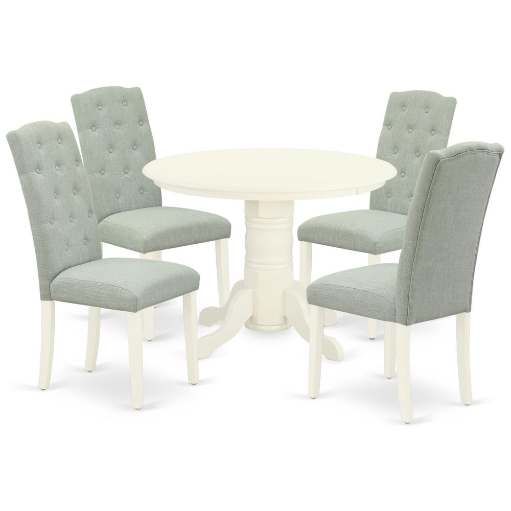 Dining Room Set Linen White, SHCE5-WHI-15. Picture 1