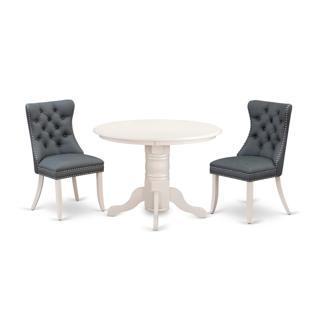 3 Piece Kitchen Table Set Consists of a Round Dining Table with Pedestal. Picture 6
