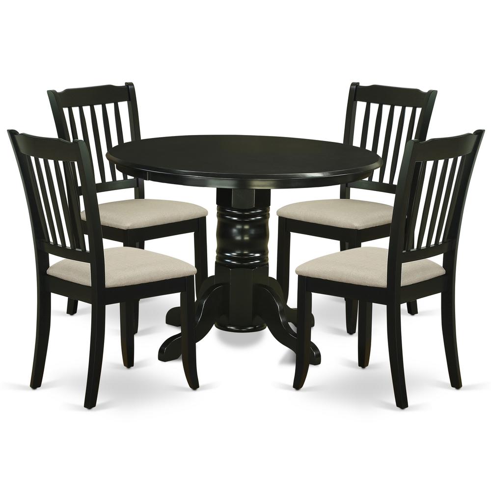 Dining Room Set Black, SHDA5-BLK-C. Picture 1
