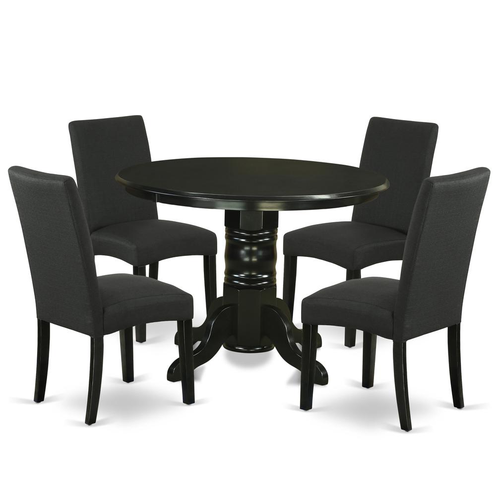 Dining Room Set Black, SHDR5-BLK-24. Picture 1