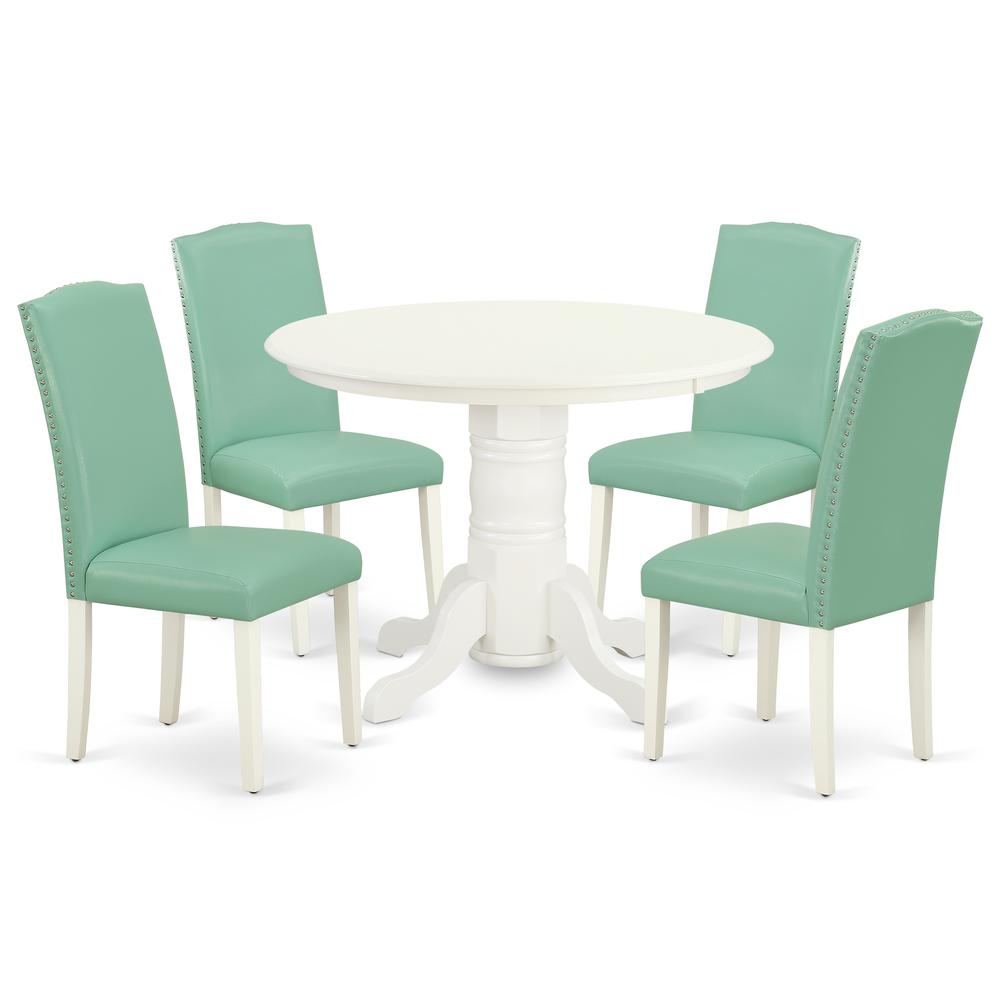 Dining Room Set Linen White, SHEN5-LWH-57. Picture 1
