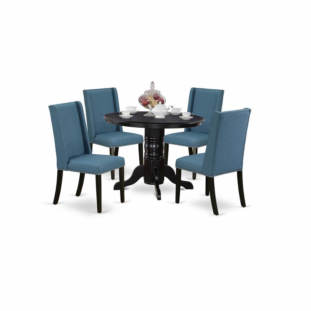 Dining Room Set Black, SHFL5-BLK-21. Picture 1
