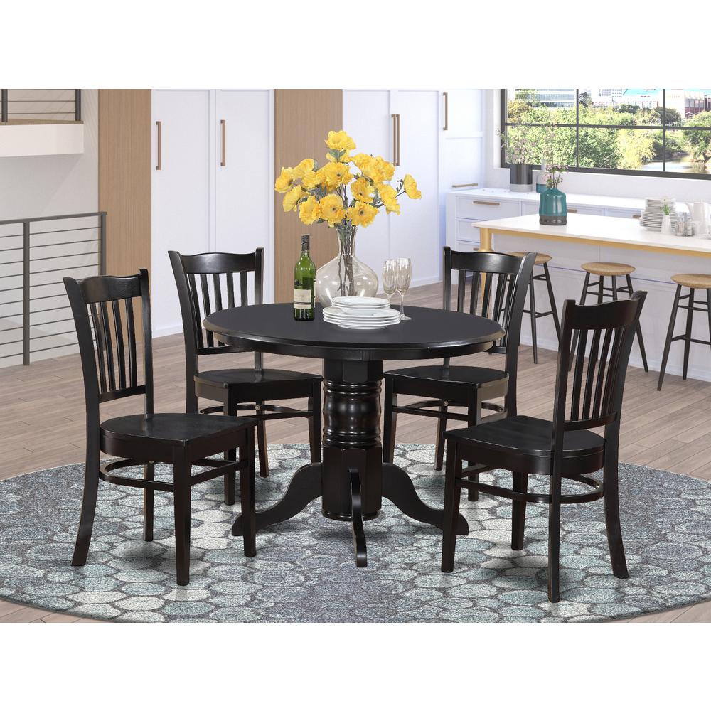 5 pcs Small Kitchen Table Set-Round Table and 4 Dining Chairs. Picture 4