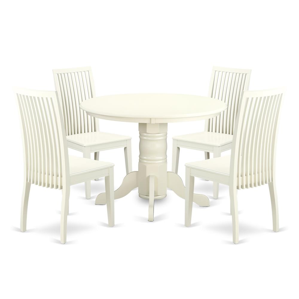 Dining Room Set Linen White, SHIP5-LWH-W. Picture 1