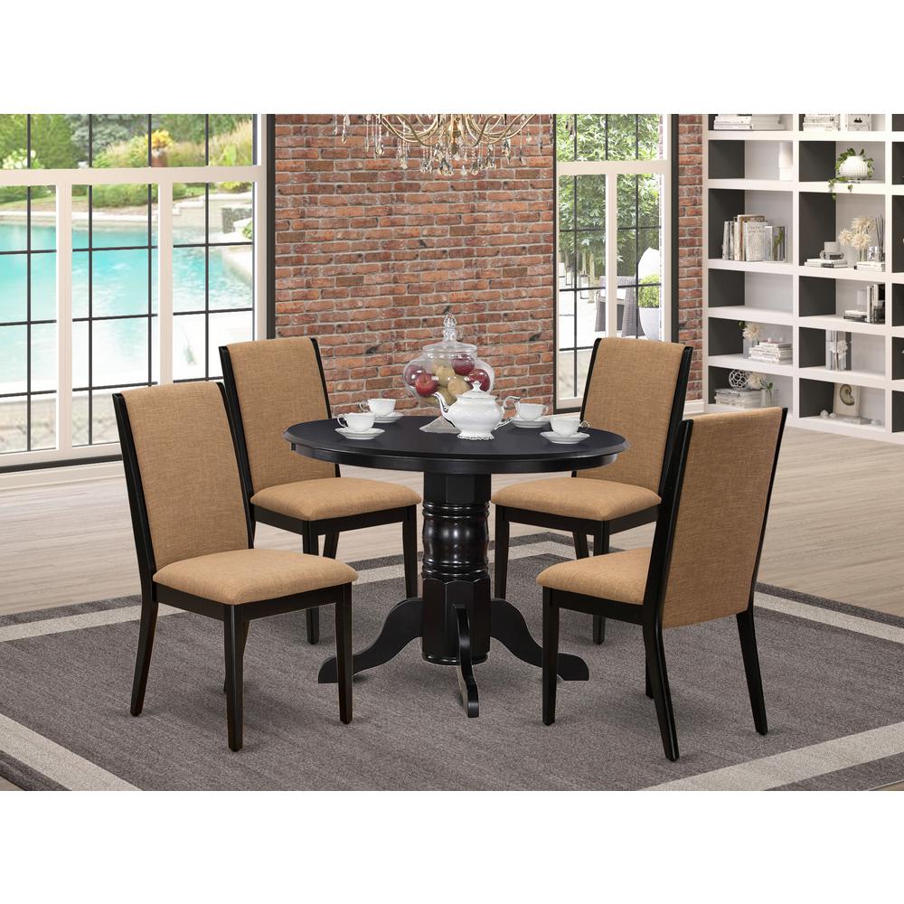 Dining Room Set Black, SHLA5-BLK-47. Picture 3