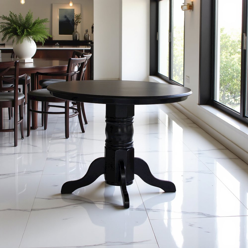 Elegant Round Kitchen Table – 42-Inch Black Small Dining Table. Picture 4