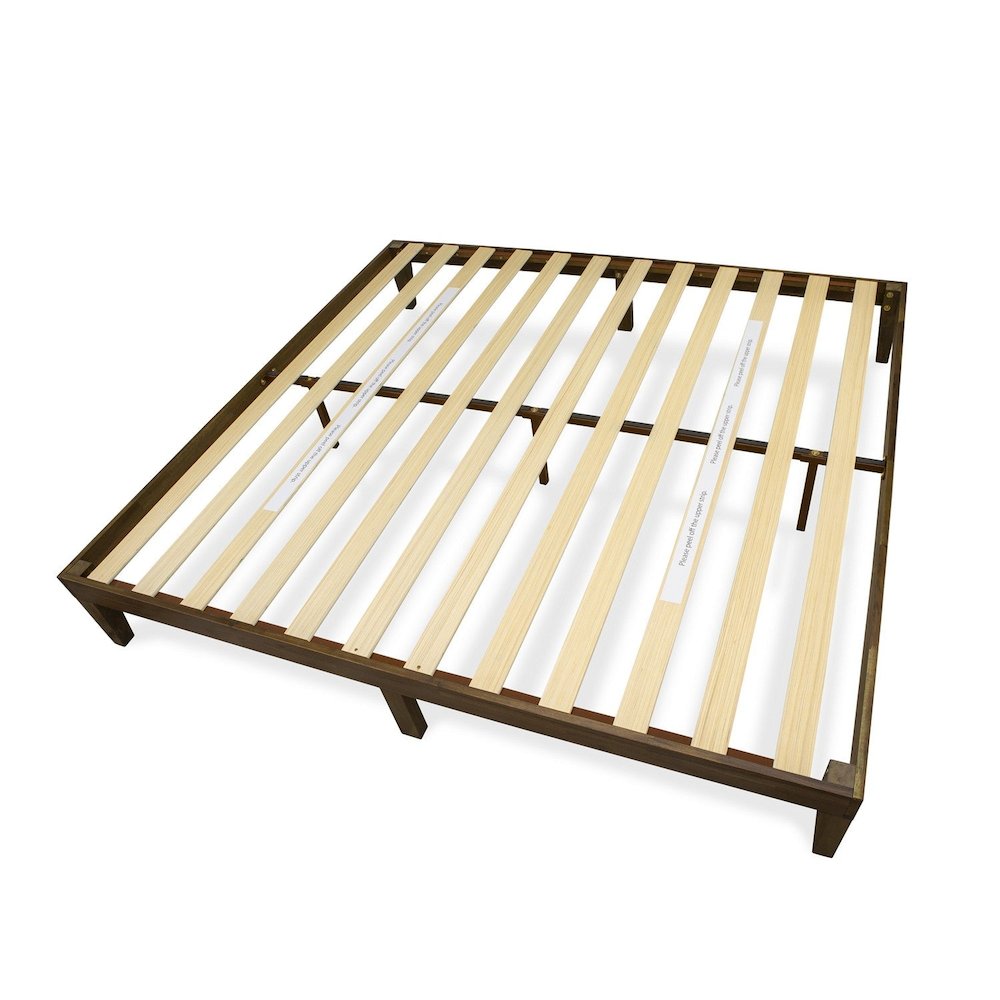 King Size Platform Bed with 4 Legs and 2 Extra Center Legs - Walnut Finish. Picture 4