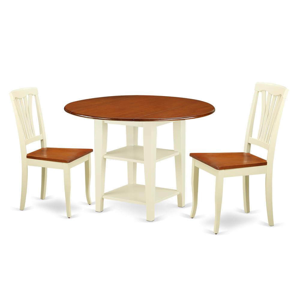 Dining Room Set Buttermilk & Cherry, SUAV3-BMK-W. Picture 1