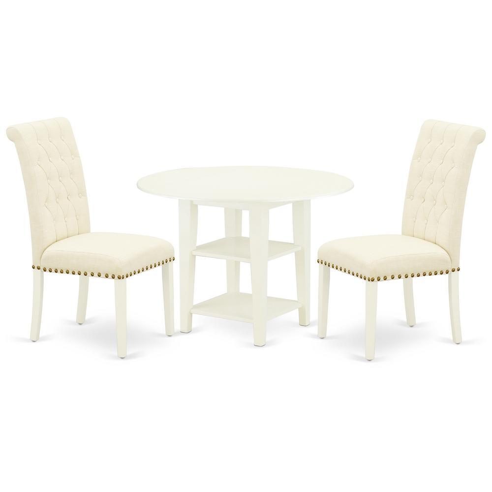 Dining Room Set Linen White, SUBR3-LWH-02. Picture 1