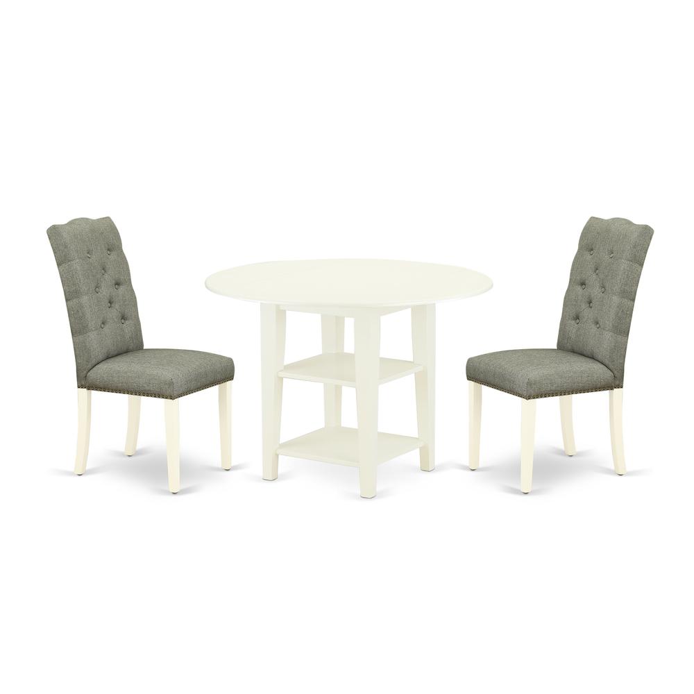 Dining Room Set Linen White, SUEL3-LWH-07. Picture 1