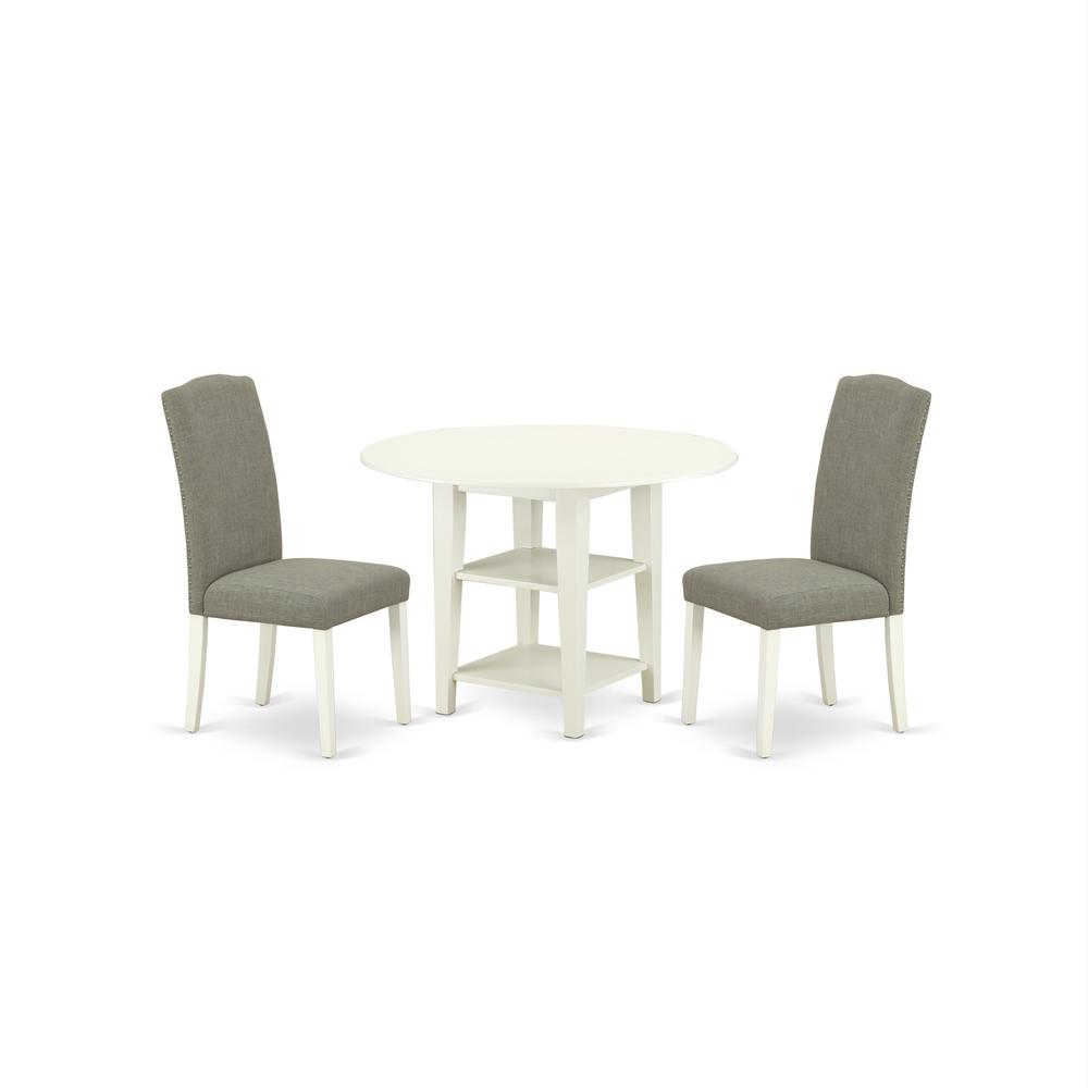 Dining Room Set Linen White, SUEN3-LWH-06. Picture 1