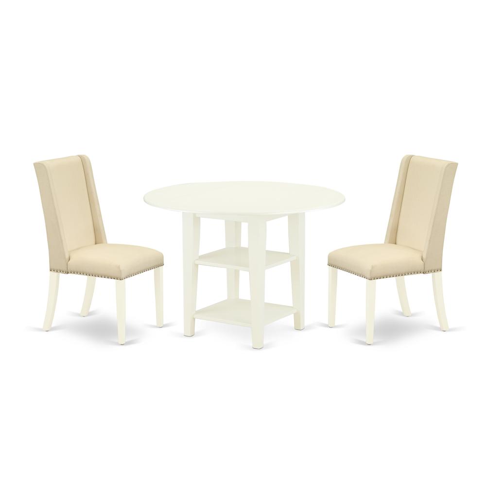 Dining Room Set Linen White, SUFL3-LWH-01. Picture 1