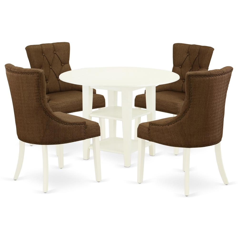 Dining Room Set Linen White, SUFR5-LWH-18. Picture 1