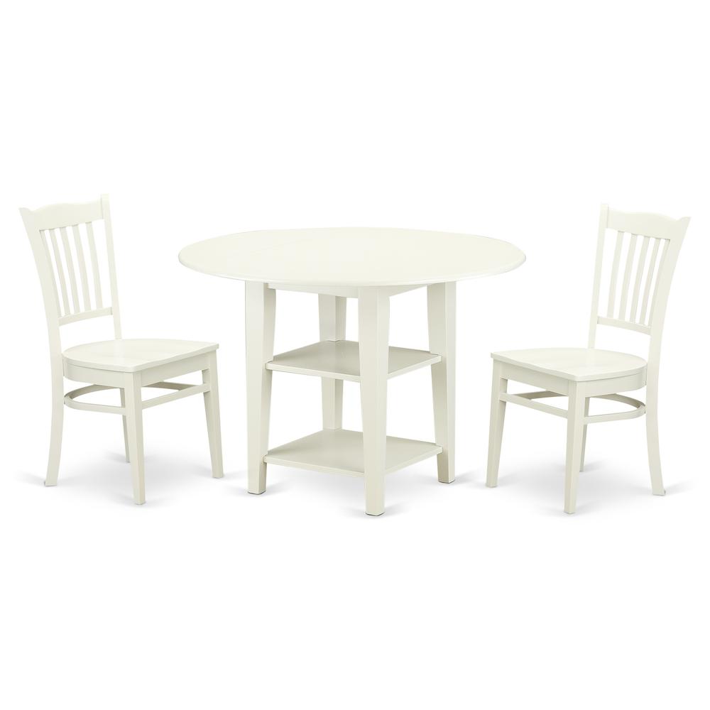Dining Room Set Linen White, SUGR3-LWH-W. Picture 1