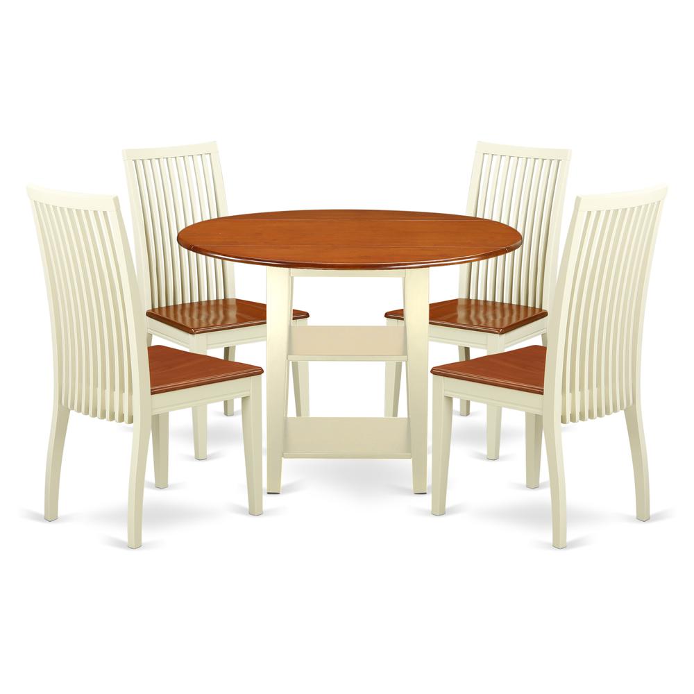 Dining Room Set Buttermilk & Cherry, SUIP5-BMK-W. Picture 1