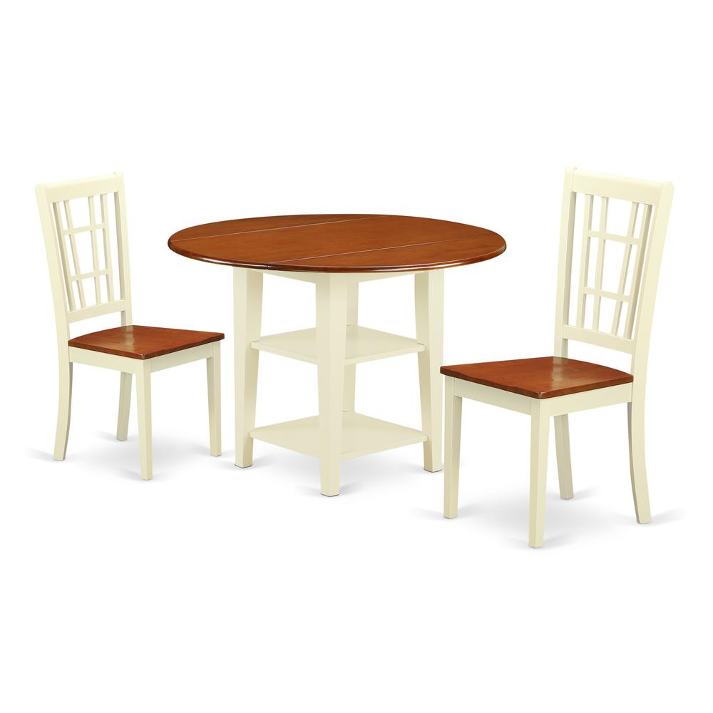 Dining Room Set Buttermilk & Cherry, SUNI3-BMK-W. Picture 1