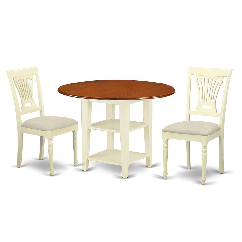Dining Room Set Buttermilk & Cherry, SUPL3-BMK-C. Picture 1