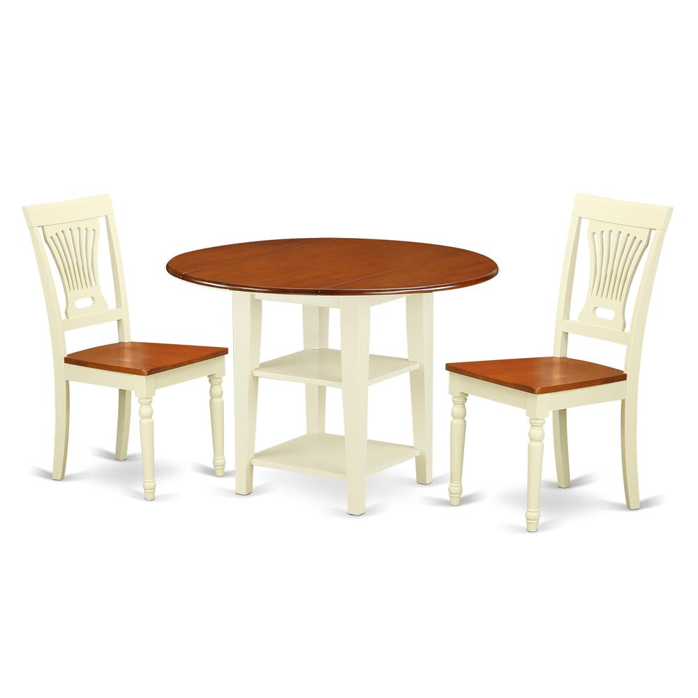 Dining Room Set Buttermilk & Cherry, SUPL3-BMK-W. Picture 1