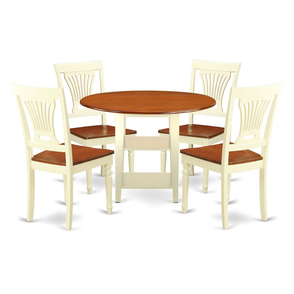 Dining Room Set Buttermilk & Cherry, SUPL5-BMK-W. Picture 1