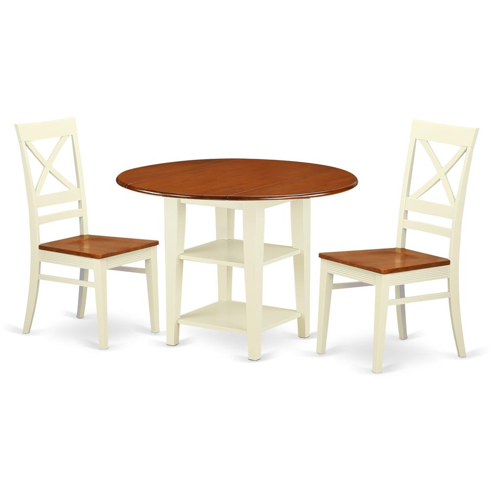 Dining Room Set Buttermilk & Cherry, SUQU3-BMK-W. Picture 1
