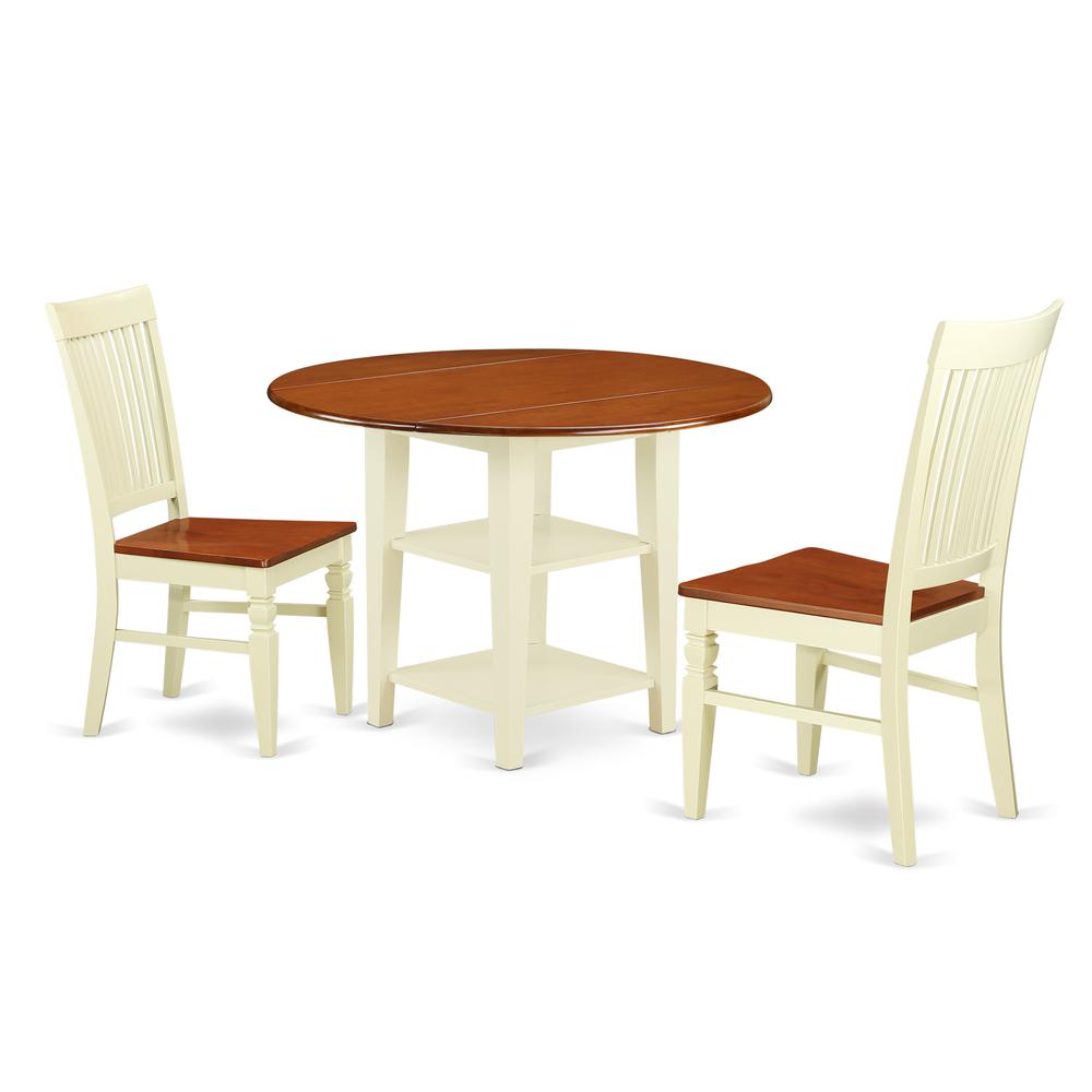 Dining Room Set Buttermilk & Cherry, SUWE3-BMK-W. Picture 1